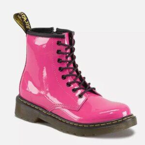 Dr. Martens Delaney Pink Patent Lamper Leather Chunky Boot Hiking AirWalk Lace 5